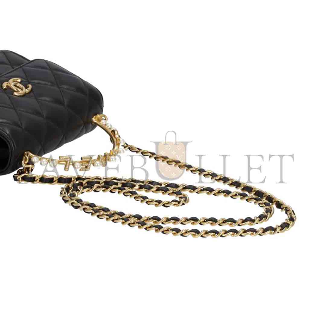 Ch*el master fake pearl coco handle matelassÉ chain shoulder bag (15*12*6cm)